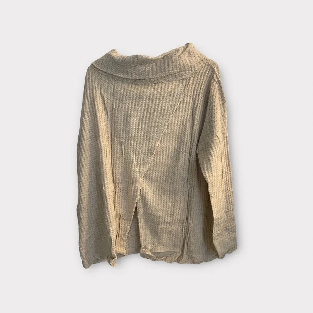 Free People Stone Cold Juicy Long Sleeve Thermal S Cowl‎ Neck Shirt Sz M - Picture 3 of 10